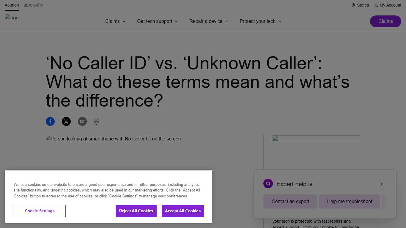 “No Caller ID” vs. “Unknown Caller”: What do these terms mean and what’s the difference? Asurion